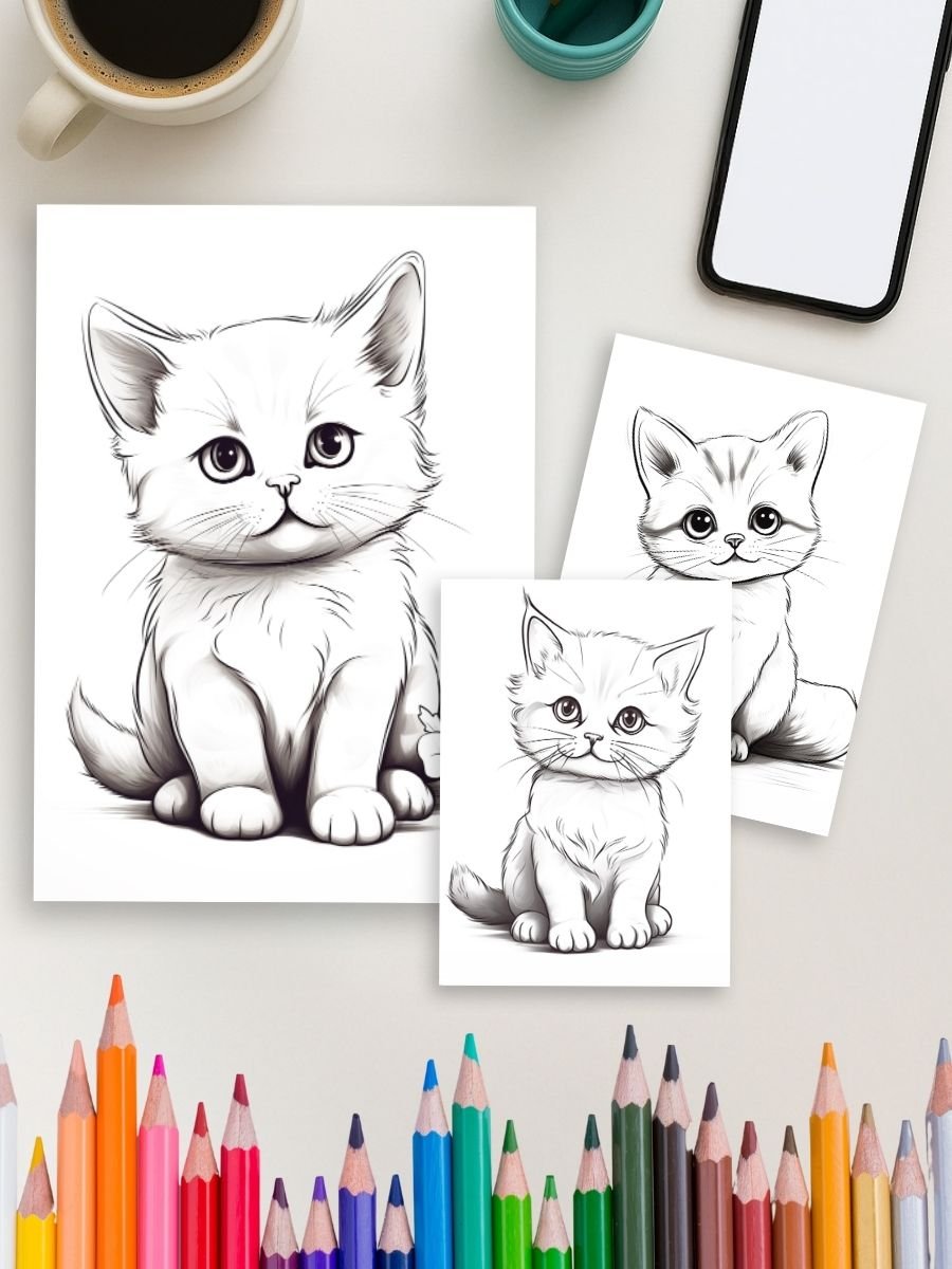 Whisker World – 105 Cat Coloring Pages - Image 4