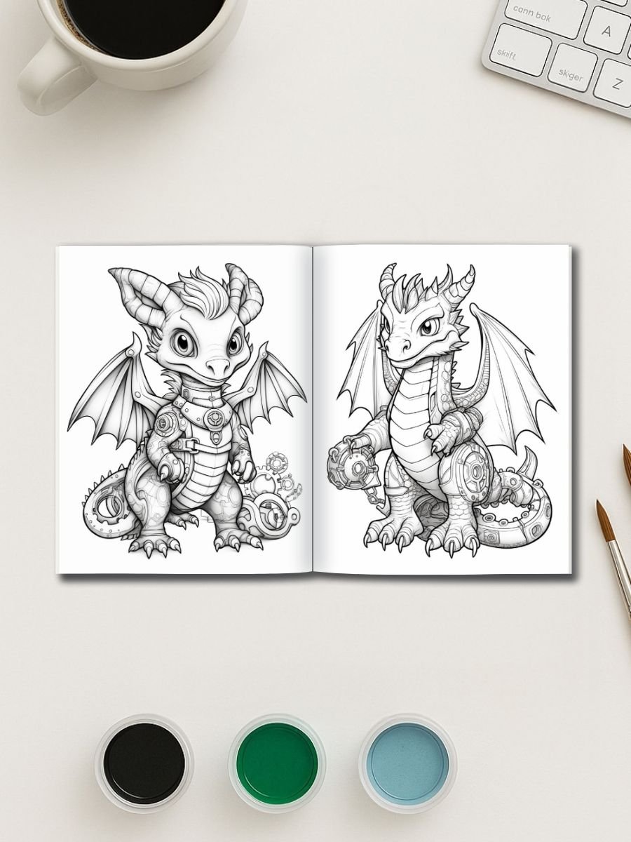 Dragon Realm – 50 Fire-Breathing Coloring Pages - Image 3