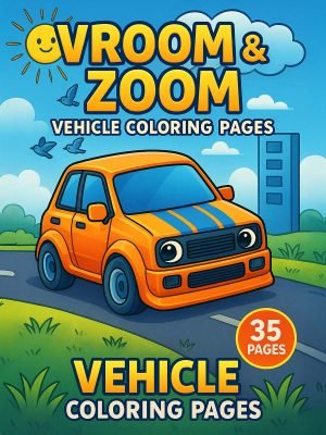 Vroom & Zoom – 35 Vehicle Coloring Pages