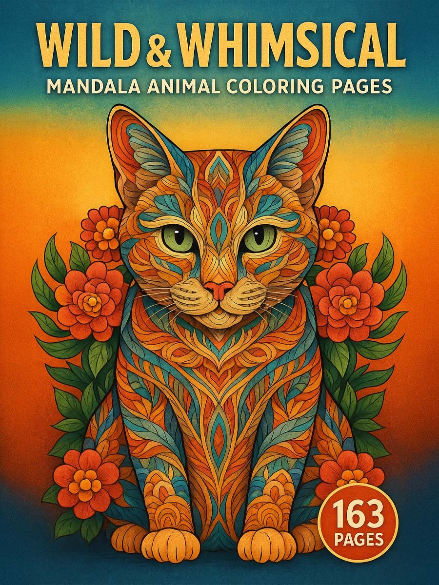 Wild & Whimsical – 163 Mandala Animal Coloring Pages